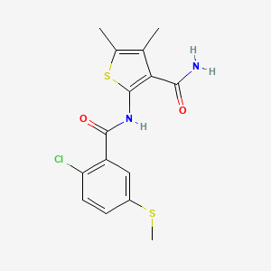 molecular formula C15H15ClN2O2S2 B14945441 2-({[2-Chloro-5-(methylsulfanyl)phenyl]carbonyl}amino)-4,5-dimethylthiophene-3-carboxamide 