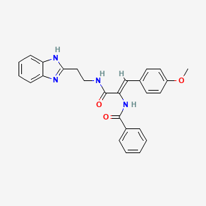 molecular formula C26H24N4O3 B14945448 N-[(1Z)-3-{[2-(1H-benzimidazol-2-yl)ethyl]amino}-1-(4-methoxyphenyl)-3-oxoprop-1-en-2-yl]benzamide 