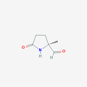 molecular formula C6H9NO2 B1494545 (2S)-2-methyl-5-oxopyrrolidine-2-carbaldehyde 