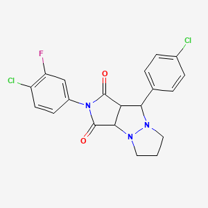 2-(4-chloro-3-fluorophenyl)-9-(4-chlorophenyl)tetrahydro-5H-pyrazolo[1,2-a]pyrrolo[3,4-c]pyrazole-1,3(2H,3aH)-dione