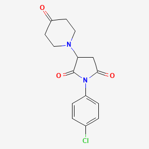 molecular formula C15H15ClN2O3 B14945466 1-(4-Chlorophenyl)-3-(4-oxopiperidin-1-yl)pyrrolidine-2,5-dione 