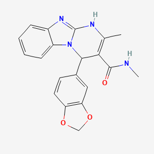 molecular formula C20H18N4O3 B14945479 4-(1,3-benzodioxol-5-yl)-N,2-dimethyl-1,4-dihydropyrimido[1,2-a]benzimidazole-3-carboxamide 