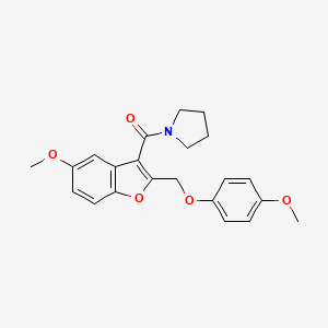 {5-Methoxy-2-[(4-methoxyphenoxy)methyl]-1-benzofuran-3-yl}(pyrrolidin-1-yl)methanone