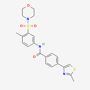 molecular formula C22H23N3O4S2 B14945492 N-[4-methyl-3-(morpholin-4-ylsulfonyl)phenyl]-4-(2-methyl-1,3-thiazol-4-yl)benzamide 