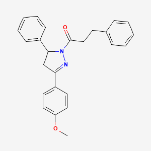 molecular formula C25H24N2O2 B14945532 1-[3-(4-methoxyphenyl)-5-phenyl-4,5-dihydro-1H-pyrazol-1-yl]-3-phenylpropan-1-one 