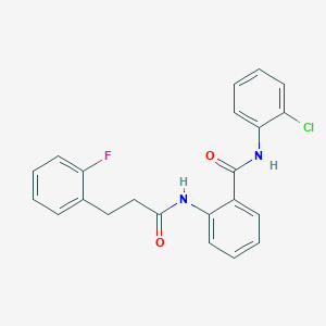 molecular formula C22H18ClFN2O2 B14945545 N-(2-chlorophenyl)-2-{[3-(2-fluorophenyl)propanoyl]amino}benzamide 