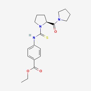 ethyl 4-({[(2S)-2-(pyrrolidin-1-ylcarbonyl)pyrrolidin-1-yl]carbonothioyl}amino)benzoate