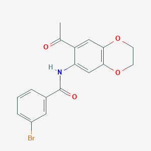 molecular formula C17H14BrNO4 B14945591 N-(7-acetyl-2,3-dihydro-1,4-benzodioxin-6-yl)-3-bromobenzamide 