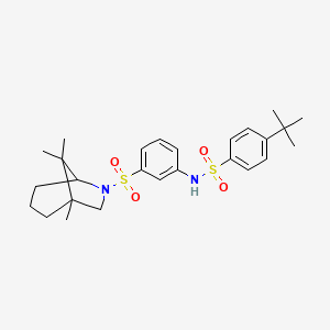 4-tert-butyl-N-{3-[(1,8,8-trimethyl-6-azabicyclo[3.2.1]oct-6-yl)sulfonyl]phenyl}benzenesulfonamide