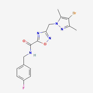 3-[(4-bromo-3,5-dimethyl-1H-pyrazol-1-yl)methyl]-N-(4-fluorobenzyl)-1,2,4-oxadiazole-5-carboxamide