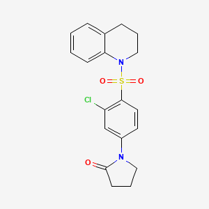 molecular formula C19H19ClN2O3S B14945651 1-[3-chloro-4-(3,4-dihydroquinolin-1(2H)-ylsulfonyl)phenyl]pyrrolidin-2-one 