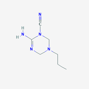 molecular formula C7H13N5 B14945666 6-amino-3-propyl-3,4-dihydro-1,3,5-triazine-1(2H)-carbonitrile 