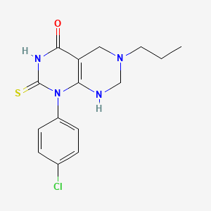 1-(4-chlorophenyl)-6-propyl-2-thioxo-2,3,5,6,7,8-hexahydropyrimido[4,5-d]pyrimidin-4(1H)-one