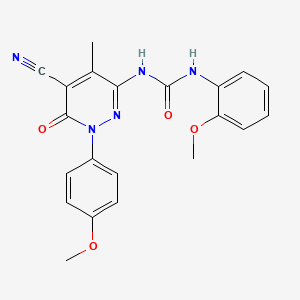 molecular formula C21H19N5O4 B14945686 1-[5-Cyano-1-(4-methoxyphenyl)-4-methyl-6-oxo-1,6-dihydropyridazin-3-yl]-3-(2-methoxyphenyl)urea 