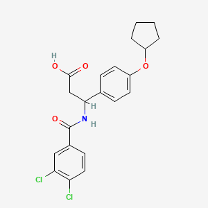 molecular formula C21H21Cl2NO4 B14945690 3-[4-(Cyclopentyloxy)phenyl]-3-{[(3,4-dichlorophenyl)carbonyl]amino}propanoic acid 