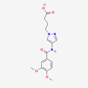 molecular formula C16H19N3O5 B14945744 4-(4-{[(3,4-dimethoxyphenyl)carbonyl]amino}-1H-pyrazol-1-yl)butanoic acid 