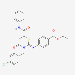 molecular formula C27H24ClN3O4S B14945782 ethyl 4-{[(2Z)-3-(4-chlorobenzyl)-4-oxo-6-(phenylcarbamoyl)-1,3-thiazinan-2-ylidene]amino}benzoate 