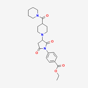 molecular formula C24H31N3O5 B14945793 Ethyl 4-{2,5-dioxo-3-[4-(piperidin-1-ylcarbonyl)piperidin-1-yl]pyrrolidin-1-yl}benzoate 