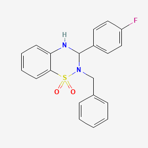 molecular formula C20H17FN2O2S B14945797 2H-1,2,4-Benzothiadiazine, 3-(4-fluorophenyl)-3,4-dihydro-2-(phenylmethyl)-, 1,1-dioxide CAS No. 727421-96-7