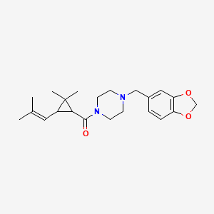 [4-(1,3-Benzodioxol-5-ylmethyl)piperazin-1-yl][2,2-dimethyl-3-(2-methylprop-1-en-1-yl)cyclopropyl]methanone