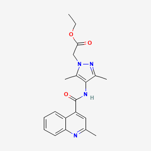 ethyl (3,5-dimethyl-4-{[(2-methylquinolin-4-yl)carbonyl]amino}-1H-pyrazol-1-yl)acetate