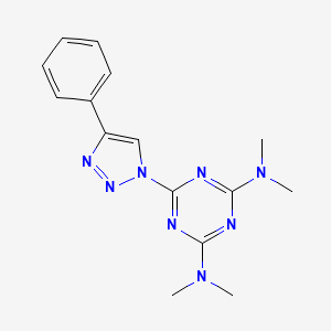 molecular formula C15H18N8 B14945837 [1,3,5]Triazine-2,4-diamine, N,N,N',N'-tetramethyl-6-(4-phenyl-[1,2,3]triazol-1-yl)- 