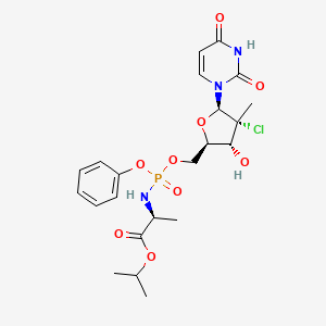 molecular formula C22H29ClN3O9P B1494584 Propan-2-yl (2S)-2-[[[(2R,3R,4R,5R)-4-chloro-5-(2,4-dioxopyrimidin-1-yl)-3-hydroxy-4-methyloxolan-2-yl]methoxy-phenoxyphosphoryl]amino]propanoate 