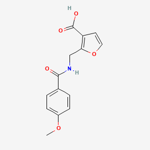 molecular formula C14H13NO5 B14945854 2-({[(4-Methoxyphenyl)carbonyl]amino}methyl)furan-3-carboxylic acid 