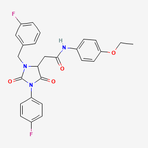 N-(4-ethoxyphenyl)-2-[3-(3-fluorobenzyl)-1-(4-fluorophenyl)-2,5-dioxoimidazolidin-4-yl]acetamide