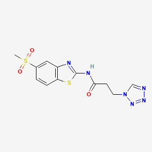 N-[5-(methylsulfonyl)-1,3-benzothiazol-2-yl]-3-(1H-tetrazol-1-yl)propanamide