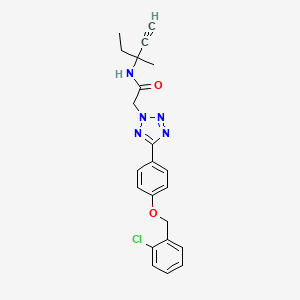 molecular formula C22H22ClN5O2 B14945956 2-(5-{4-[(2-chlorobenzyl)oxy]phenyl}-2H-tetrazol-2-yl)-N-(3-methylpent-1-yn-3-yl)acetamide 