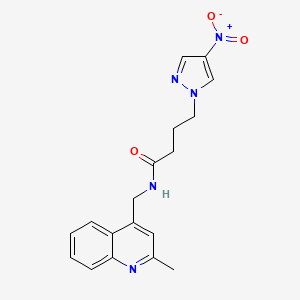 molecular formula C18H19N5O3 B14945964 N-[(2-methylquinolin-4-yl)methyl]-4-(4-nitro-1H-pyrazol-1-yl)butanamide 