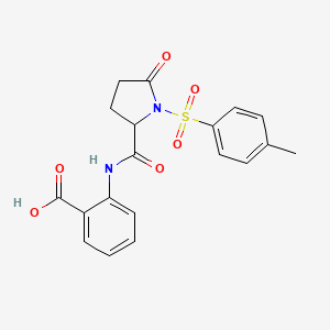 molecular formula C19H18N2O6S B14945985 2-({1-[(4-Methylphenyl)sulfonyl]-5-oxoprolyl}amino)benzoic acid 