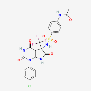 N-(4-{[1-(4-chlorophenyl)-2,4,6-trioxo-5-(trifluoromethyl)-2,3,4,5,6,7-hexahydro-1H-pyrrolo[2,3-d]pyrimidin-5-yl]sulfamoyl}phenyl)acetamide