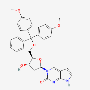 molecular formula C33H33N3O6 B1494602 3-(5'-O-Dimethoxytrityl)-beta-D-2-deoxyribofuranosyl)-6-methylpyrrolo[2,3-d]pyrimidin-2-one 