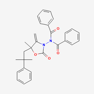 molecular formula C29H28N2O4 B14946023 N-[5-methyl-4-methylidene-5-(2-methyl-2-phenylpropyl)-2-oxo-1,3-oxazolidin-3-yl]-N-(phenylcarbonyl)benzamide 