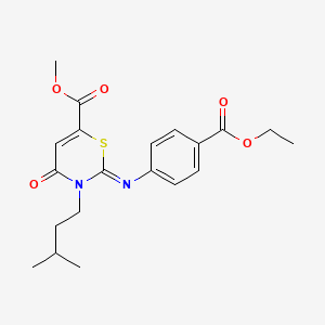 methyl (2Z)-2-{[4-(ethoxycarbonyl)phenyl]imino}-3-(3-methylbutyl)-4-oxo-3,4-dihydro-2H-1,3-thiazine-6-carboxylate