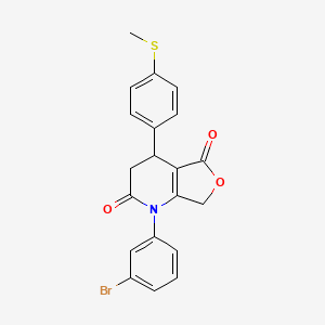 molecular formula C20H16BrNO3S B14946033 1-(3-bromophenyl)-4-[4-(methylsulfanyl)phenyl]-4,7-dihydrofuro[3,4-b]pyridine-2,5(1H,3H)-dione 