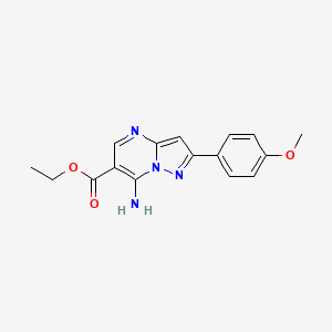 molecular formula C16H16N4O3 B14946046 Ethyl 7-amino-2-(4-methoxyphenyl)pyrazolo[1,5-a]pyrimidine-6-carboxylate 