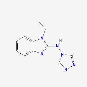 molecular formula C11H12N6 B14946049 1-Ethyl-N-(4H-1,2,4-triazol-4-yl)-1H-benzo[d]imidazol-2-amine 