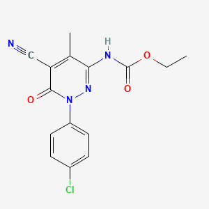 molecular formula C15H13ClN4O3 B14946056 Ethyl [1-(4-chlorophenyl)-5-cyano-4-methyl-6-oxo-1,6-dihydropyridazin-3-yl]carbamate 