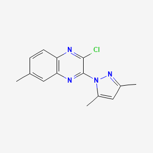 2-chloro-3-(3,5-dimethyl-1H-pyrazol-1-yl)-6-methylquinoxaline