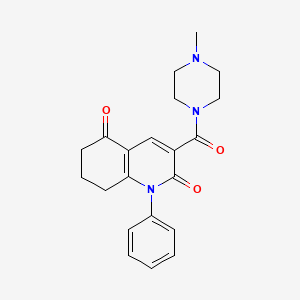 molecular formula C21H23N3O3 B14946124 3-[(4-methylpiperazin-1-yl)carbonyl]-1-phenyl-7,8-dihydroquinoline-2,5(1H,6H)-dione 