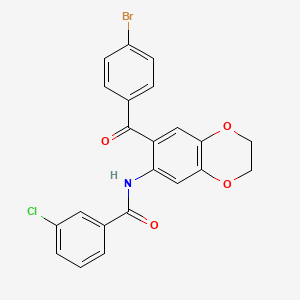 molecular formula C22H15BrClNO4 B14946164 N-{7-[(4-bromophenyl)carbonyl]-2,3-dihydro-1,4-benzodioxin-6-yl}-3-chlorobenzamide 