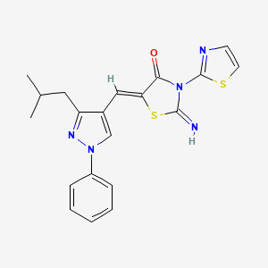 (5Z)-2-imino-5-{[3-(2-methylpropyl)-1-phenyl-1H-pyrazol-4-yl]methylidene}-3-(1,3-thiazol-2-yl)-1,3-thiazolidin-4-one