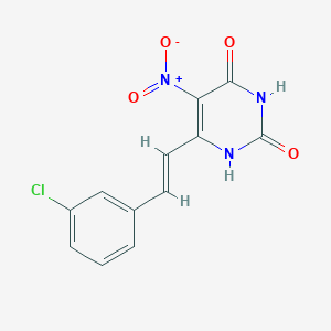 molecular formula C12H8ClN3O4 B14946187 6-[(E)-2-(3-chlorophenyl)ethenyl]-5-nitropyrimidine-2,4-diol 