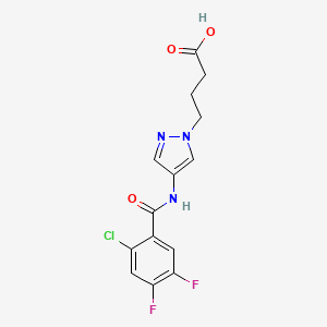 4-{4-[(2-chloro-4,5-difluorobenzoyl)amino]-1H-pyrazol-1-yl}butanoic acid