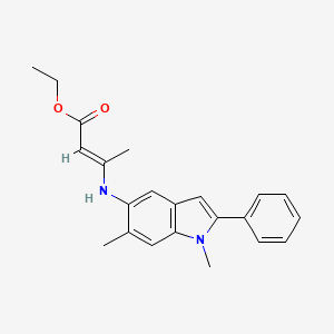 ethyl (2E)-3-[(1,6-dimethyl-2-phenyl-1H-indol-5-yl)amino]but-2-enoate