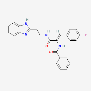 N-[(1Z)-3-{[2-(1H-benzimidazol-2-yl)ethyl]amino}-1-(4-fluorophenyl)-3-oxoprop-1-en-2-yl]benzamide