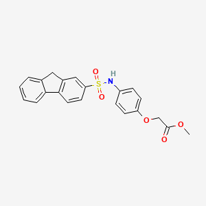 molecular formula C22H19NO5S B14946244 methyl {4-[(9H-fluoren-2-ylsulfonyl)amino]phenoxy}acetate 